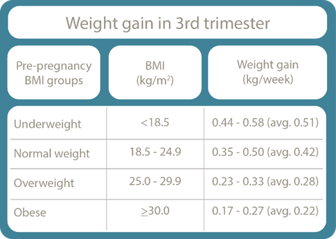 weight gain in third trimester