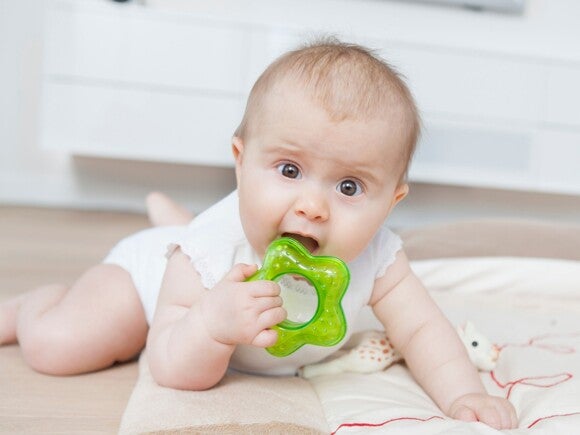Baby tummy time chewing teething ring
