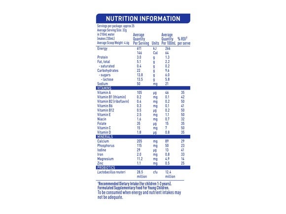 NAN COMFORT 4 toddler milk drink_nutrition information