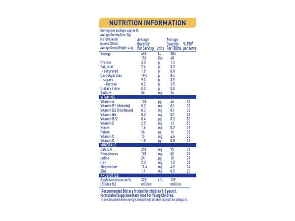 NAN SUPREMEpro 3 toddler milk drink_Nutrition information