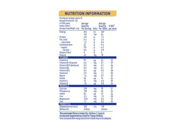 NAN SUPREMEpro 4 toddler milk drink_nutrition information