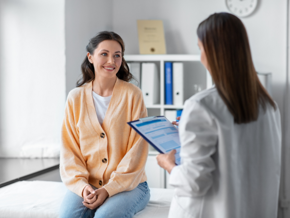 Woman in doctors office