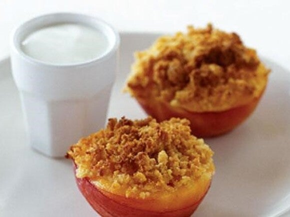 Baked Nectarines with Anzac Crumble