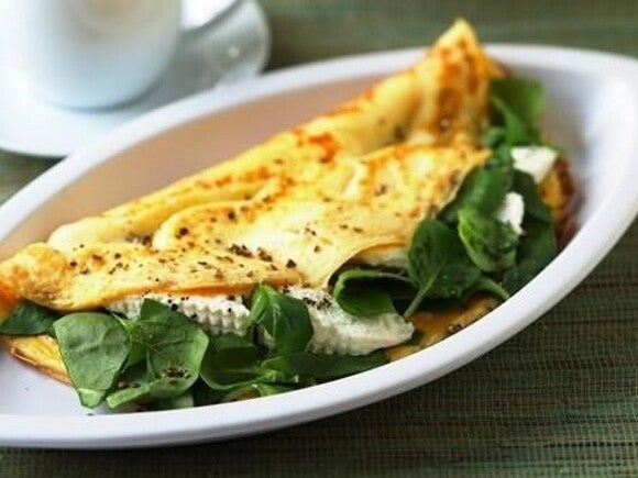 Spinach Ricotta and Basil Omelette