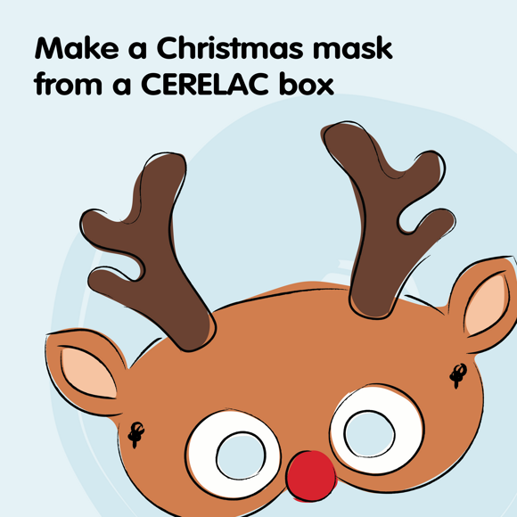 Make a Christmas mask from a CERELAC box 0