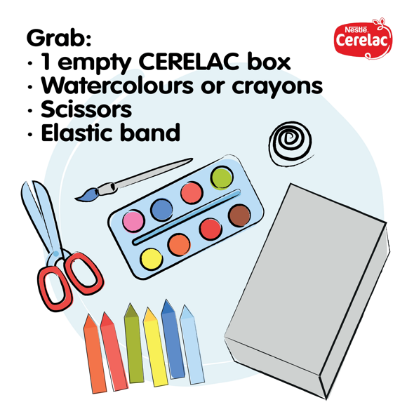 Make a Christmas mask from a CERELAC box 00