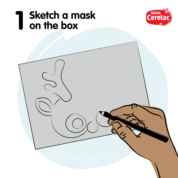 Make a Christmas mask from a CERELAC box 1