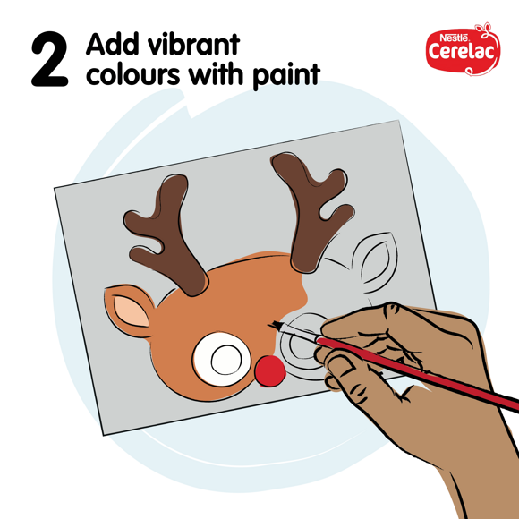 Make a Christmas mask from a CERELAC box 2