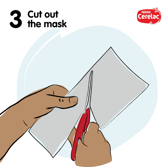 Make a Christmas mask from a CERELAC box 3