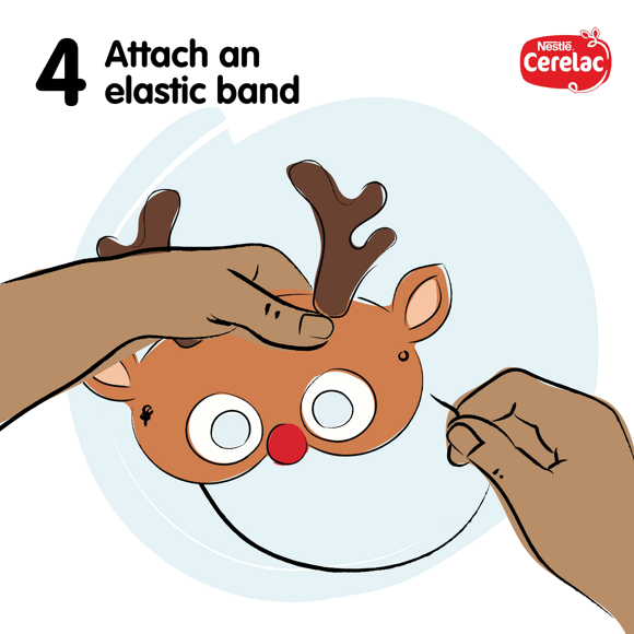 Make a Christmas mask from a CERELAC box 4