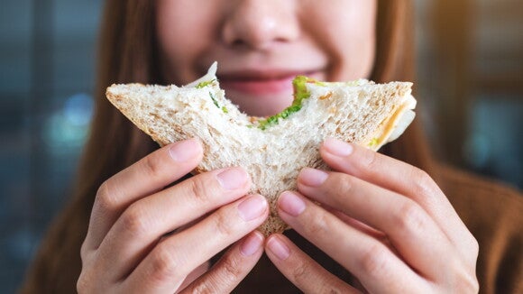 Women eating a sandwich
