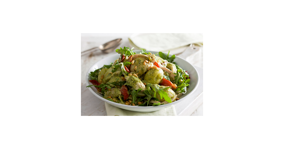 Warm Creamy Pesto Chicken Potato Salad Nestlé Baby & me