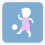 toddler kicking ball animation